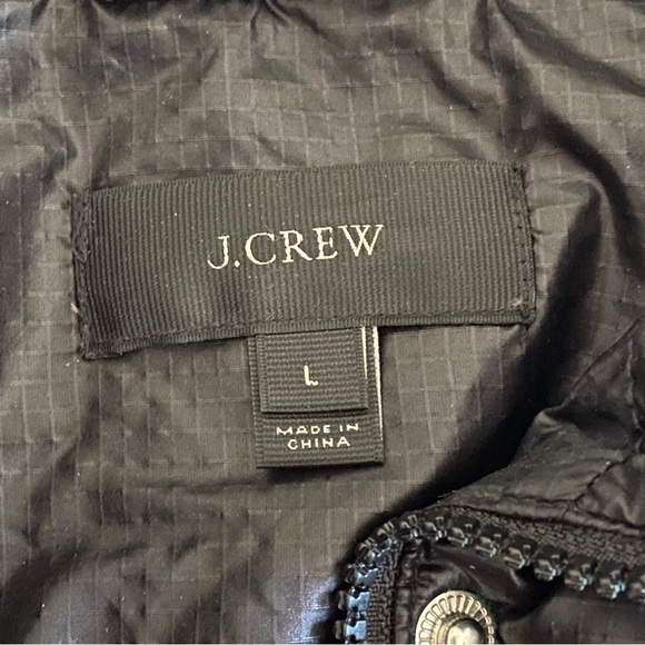 J Crew Vest Womens Large L Black Alhambra Puffer Down Shiny Commute Ski Hike - Picture 4 of 7